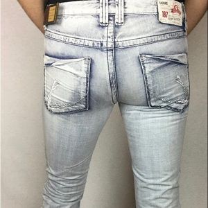 Fancy Light blue Men’s Jeans Bauhaus Brand straight fit low to mid rise